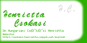 henrietta csokasi business card